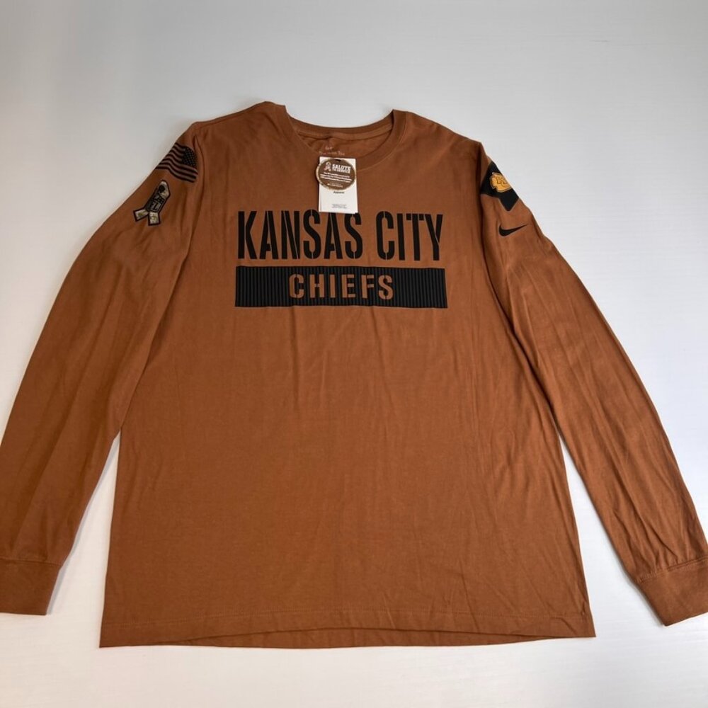 Kansas City Chiefs Shirt Men Large Salute To Service USA Flag Nike Hype Core Ne